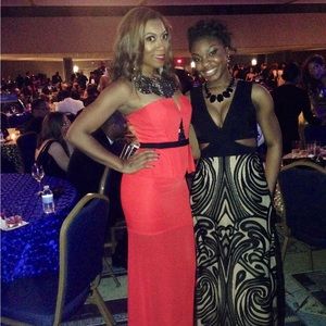 Red Strapless BCBG Gown